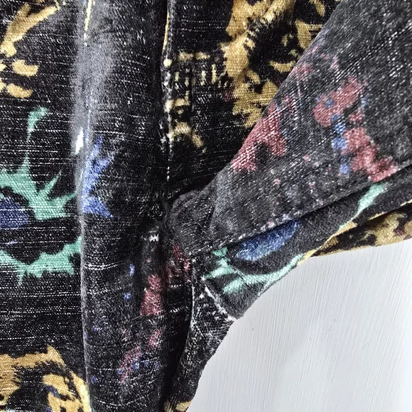 Free People Lennon Funktown Velvet Moto Zip Floral Printed Skinny Pants Size 0 - Picture 8 of 14